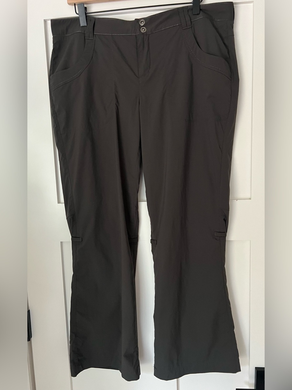 REI Women’s Charcoal Gray Hiking Pants Petite 14 Outdoor Travel Camping